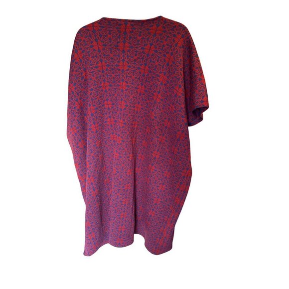 World Market Red & Blue Geometric Patterned Kimono Cardigan O/S NWT - Picture 4 of 9